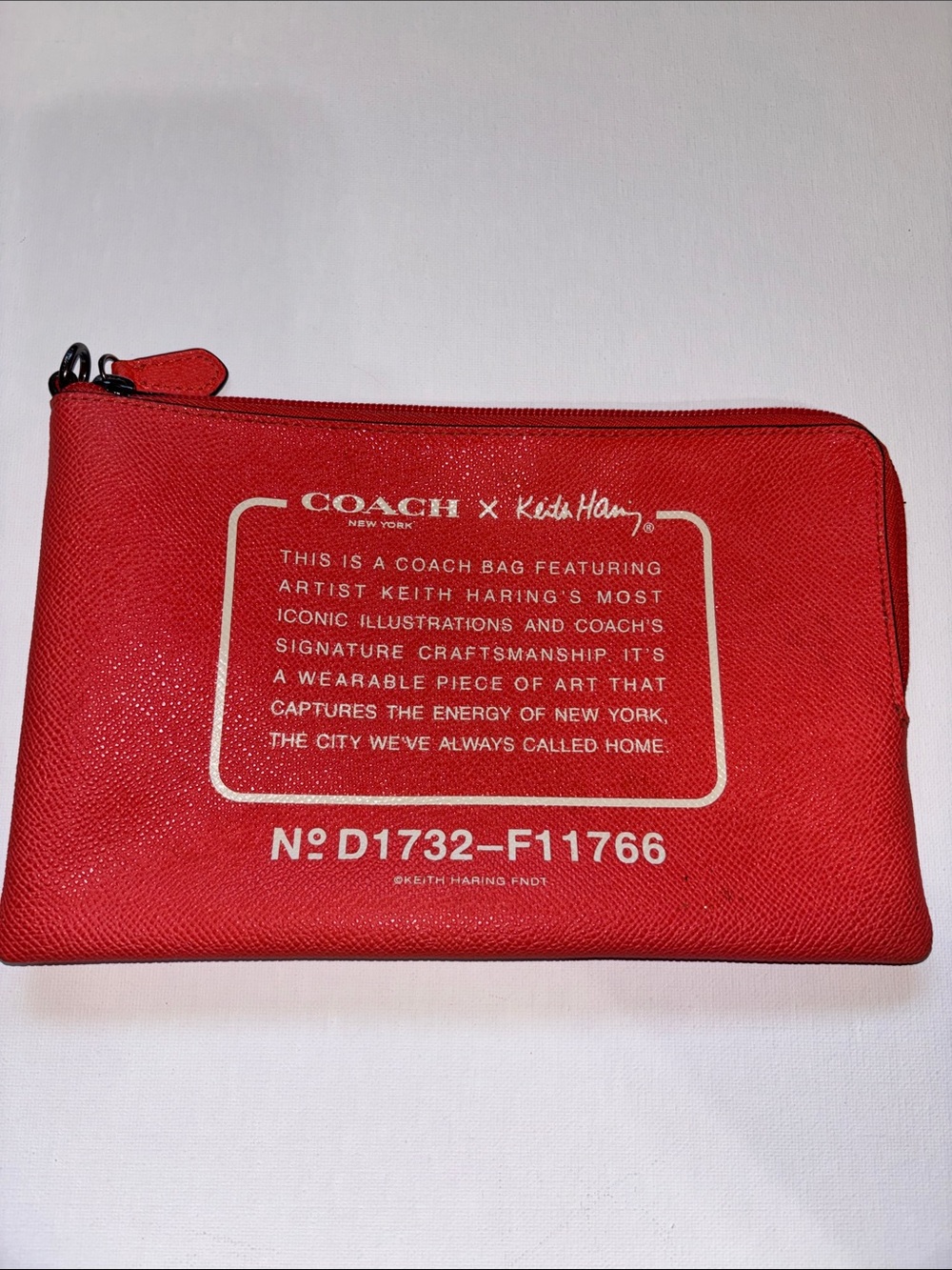 COACH X KEITH HARING Removable Pouch Orange Pink